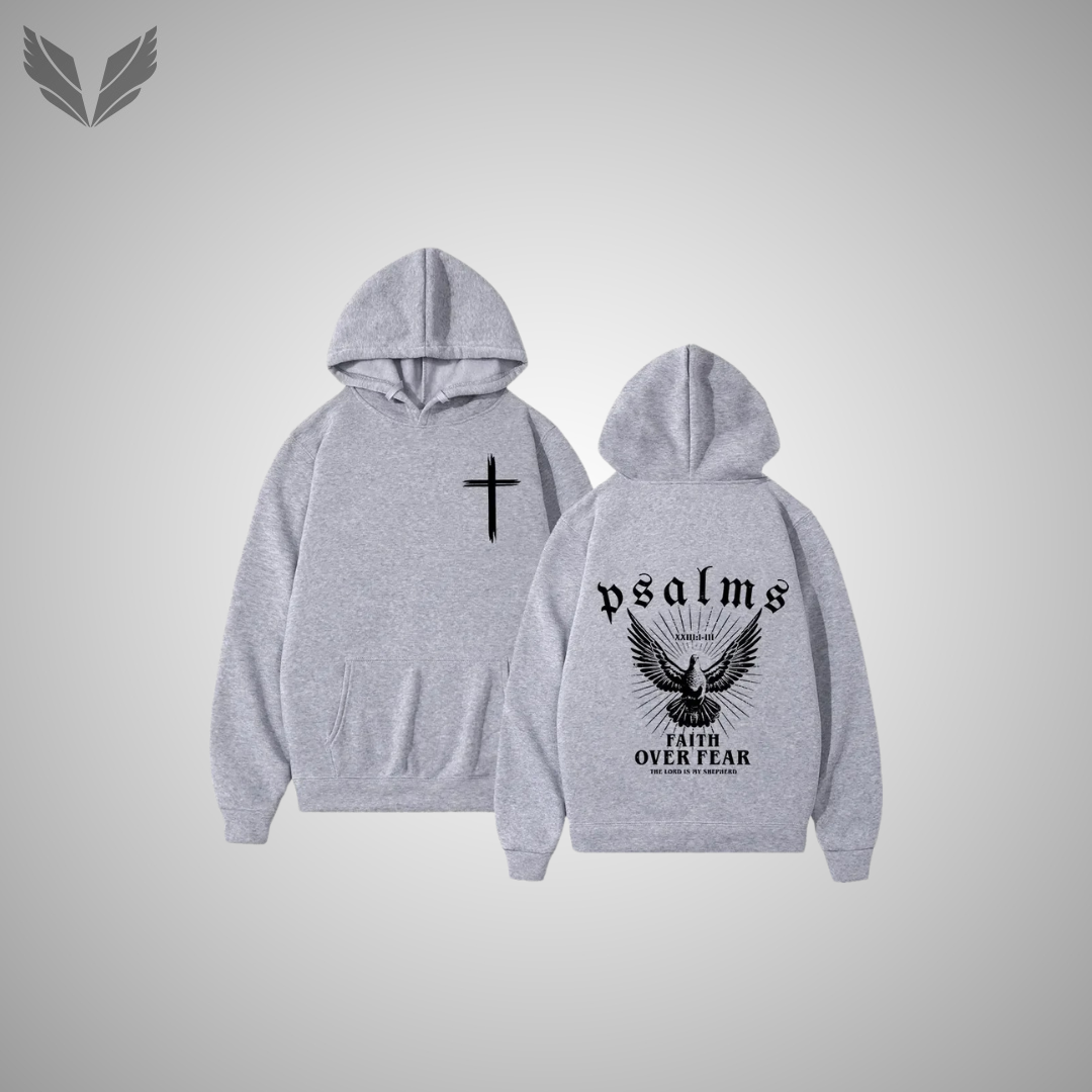 Verdano - Psalms Faith Over Fear - Hoodie (Grijs)
