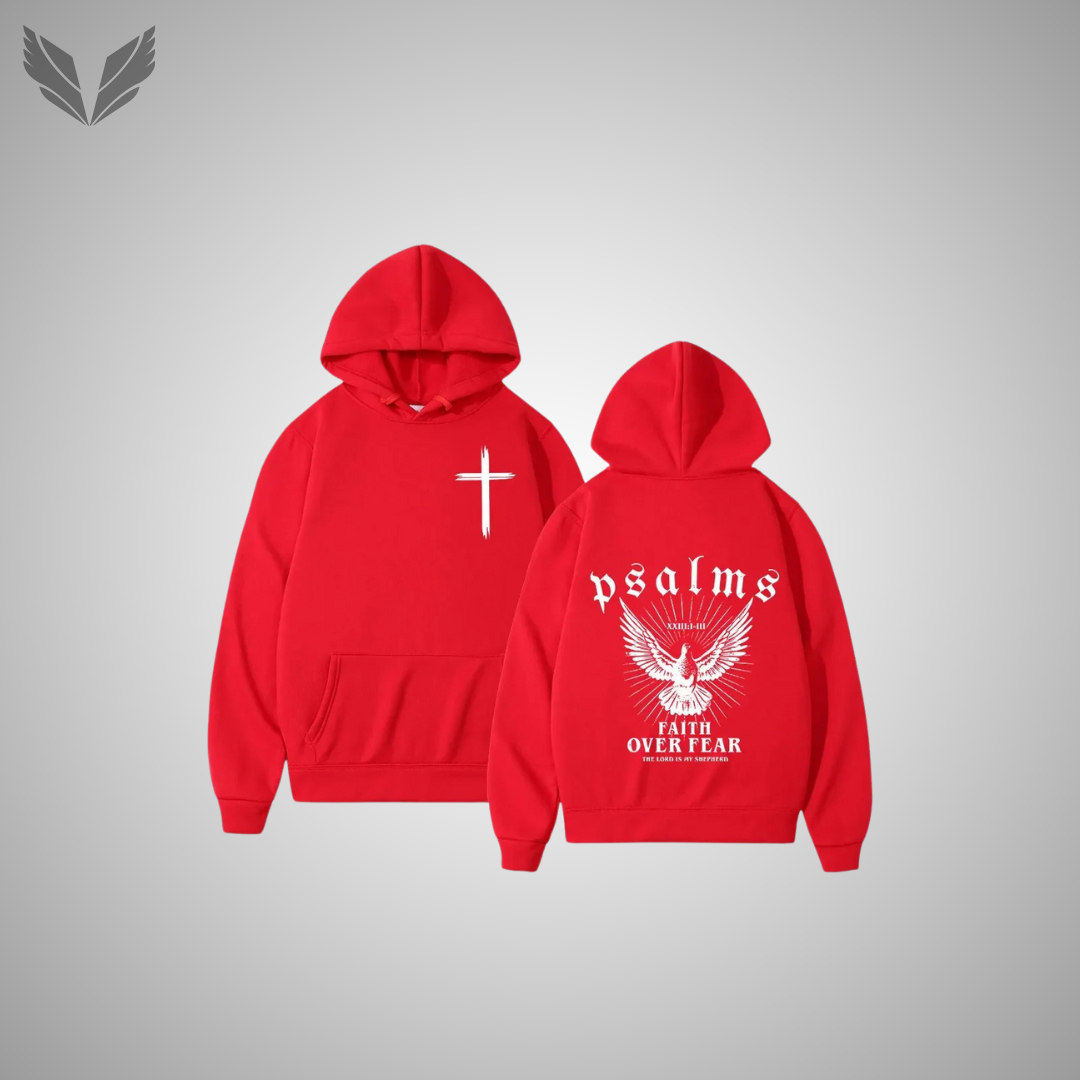 Verdano - Psalms Faith Over Fear - Hoodie (Rood)