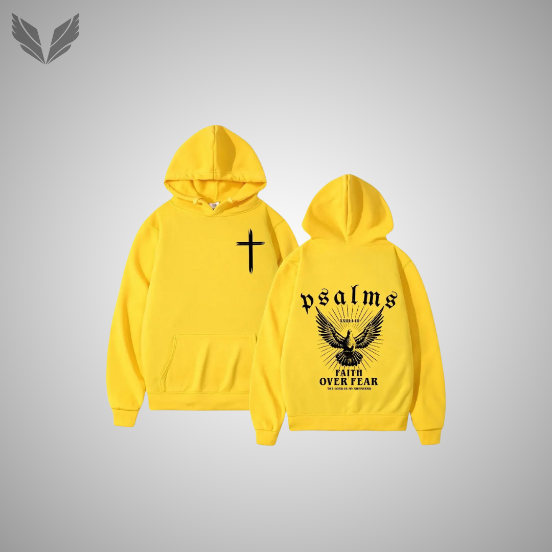 Verdano - Psalms Faith Over Fear - Hoodie (Geel)