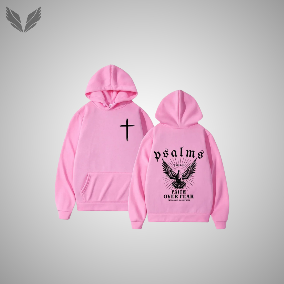 Verdano - Psalms Faith Over Fear - Hoodie (Roze)