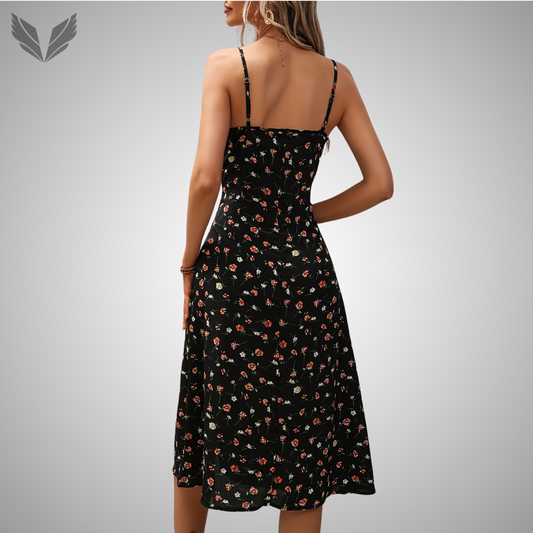 Sexy Summer Dot Dress (Zwart)