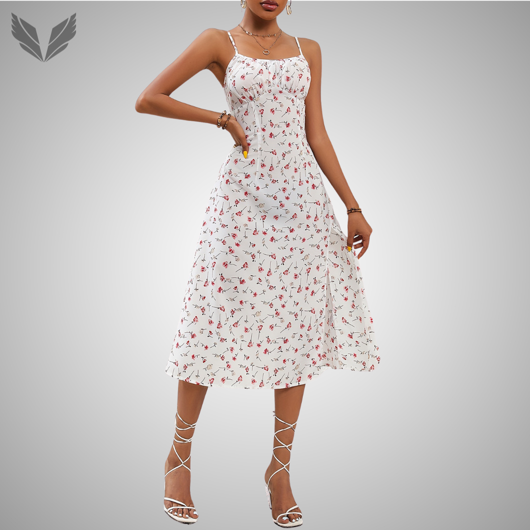 Sexy Summer Dot Dress (Wit)