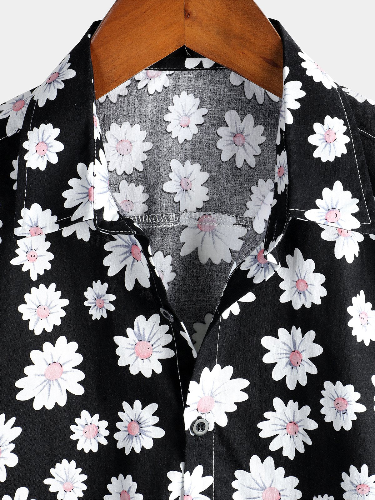 chemise d'homme en pur coton à imprimé style de vacances hawaïennes
