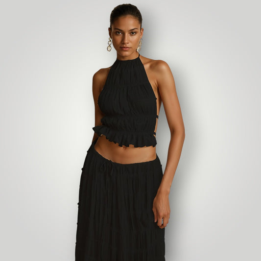 Dames Jurk Set Sexy Mouwloos Voor Strandgebruik