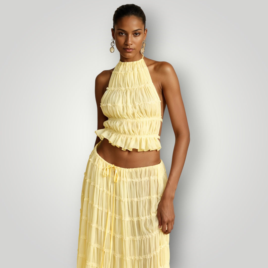 Dames Jurk Set Sexy Mouwloos Voor Strandgebruik