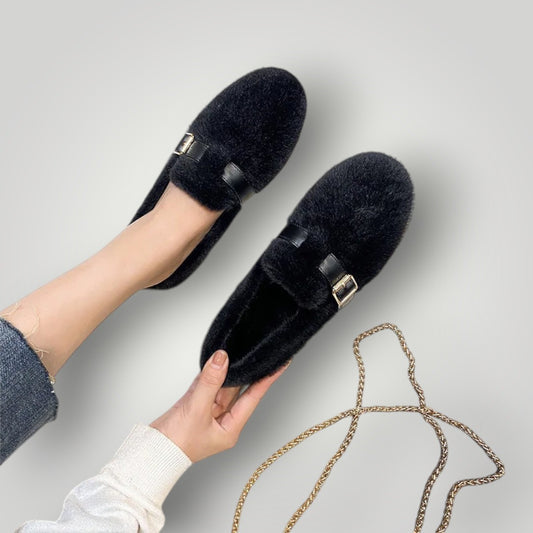 Dames Platte Schoenen met Pluche Voering