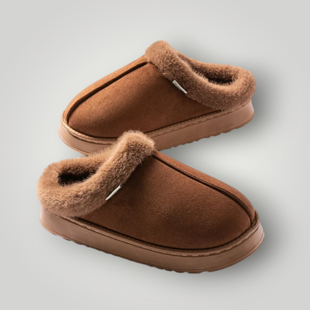 Dames Slippers met Pluche Faux Bont