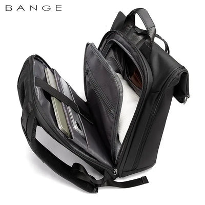 BANGE 15.6-inch laptop Men's business backpack waterproof multi compartment travel bag Black backpack suitable for men and women