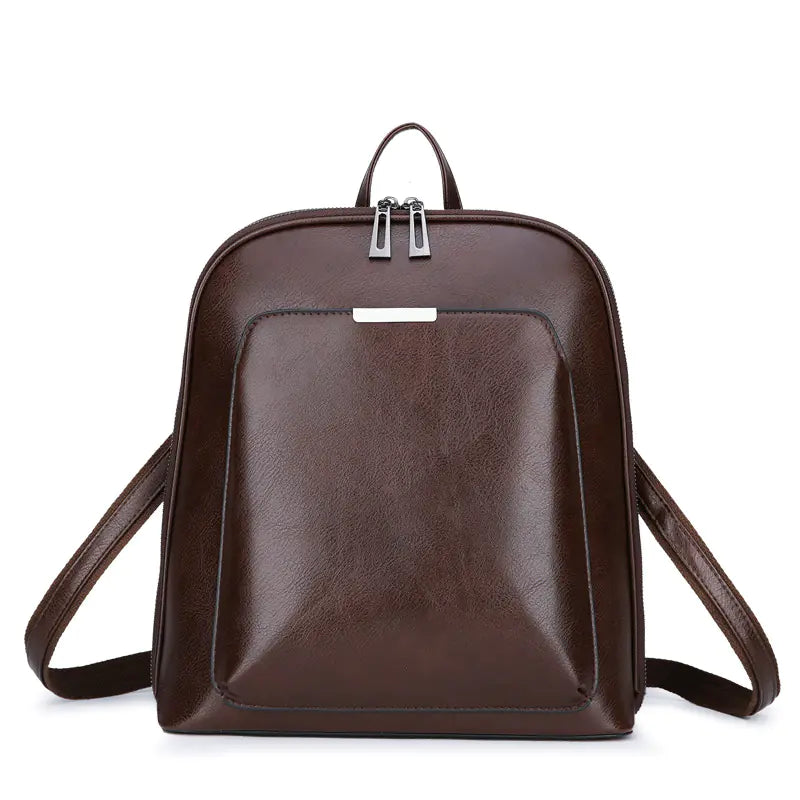 Casual Travel Leather Backpack for Women