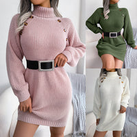Verdano Long Sweater Dress met Uniek Patroon voor Casual Vrouwen