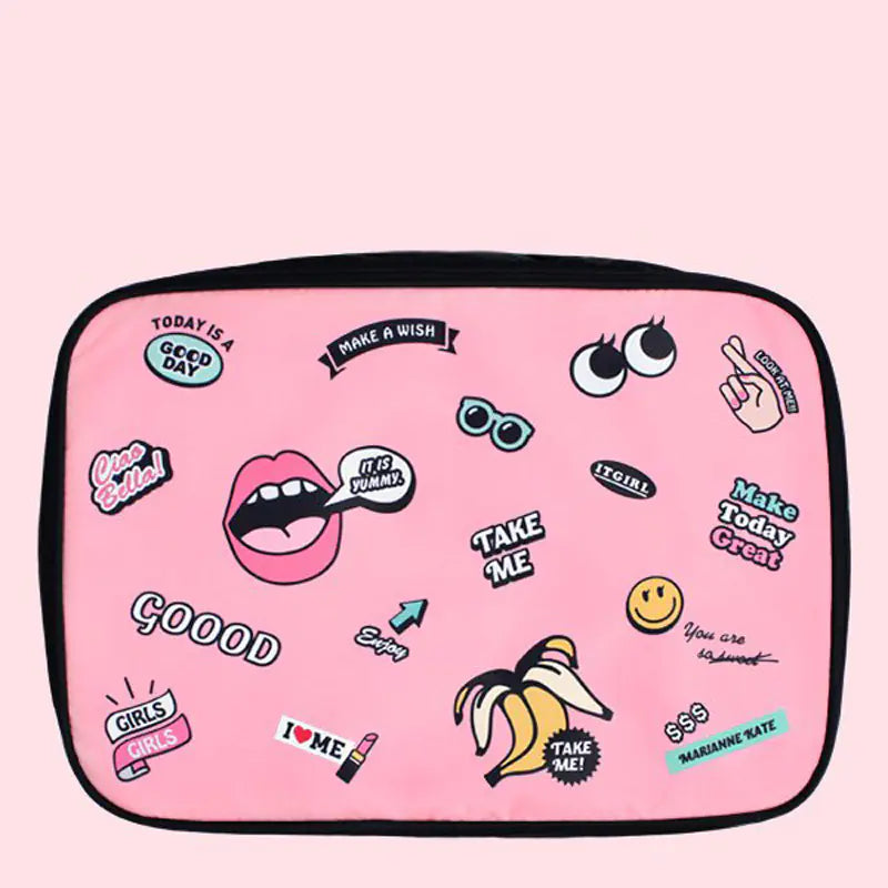 Kiss the Rain Cartoon Travel Organizer Bag (Luggage)