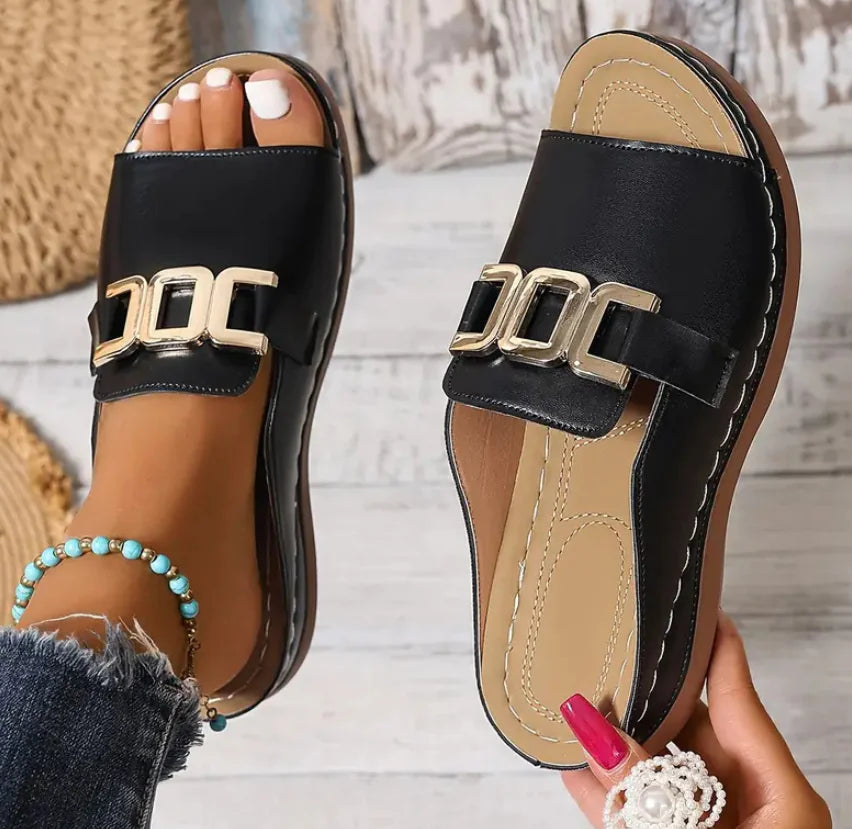 Chain Wedge Sandals