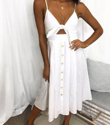 Stijlvolle Zomerjurk Sleevless Backless Strap voor Vrouwelijke Feesten