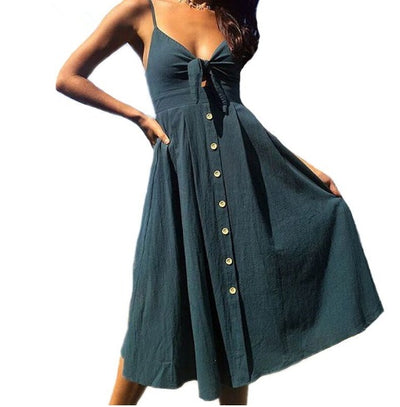 Stijlvolle Zomerjurk Sleevless Backless Strap voor Vrouwelijke Feesten