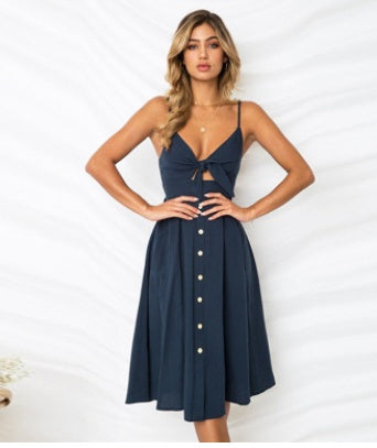 Stijlvolle Zomerjurk Sleevless Backless Strap voor Vrouwelijke Feesten