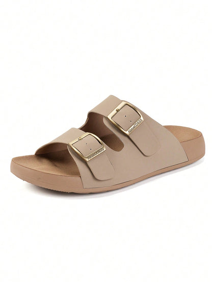 Casual Retro Sandals for Outdoor Summer New Versatile Non-Slip with Metal Buckle Strap Beach Shoes for Women