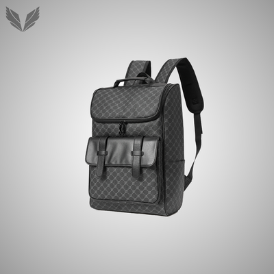 Slim Black Print Backpack