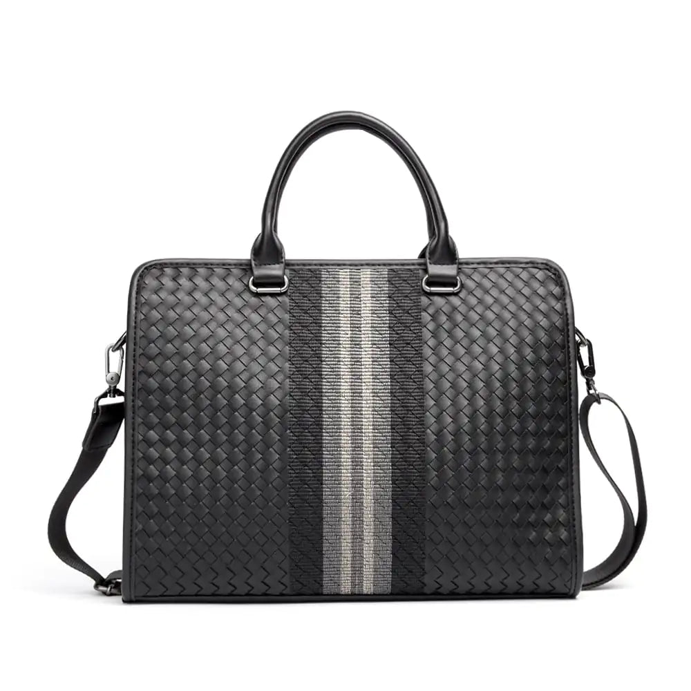 Men's Woven Business Casual Briefcase and Crossbody Bag