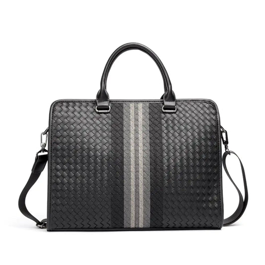 Men's Woven Business Casual Briefcase and Crossbody Bag