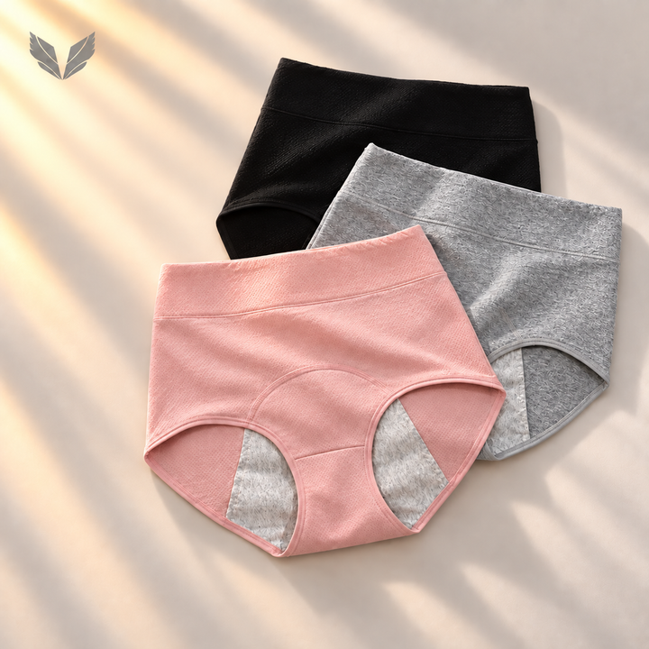 Menstruatieslip high waist met katoenen kruisje