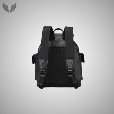 Leather Black Print Backpack II