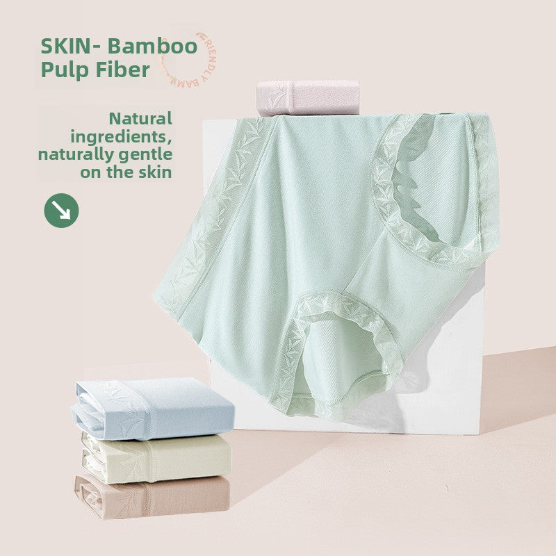 Natural Bamboo Fiber 10A Antibacterial Womens Mid Waist Underwear