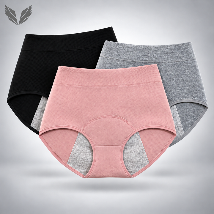 Culotte menstruelle taille haute avec entrejambe en coton
