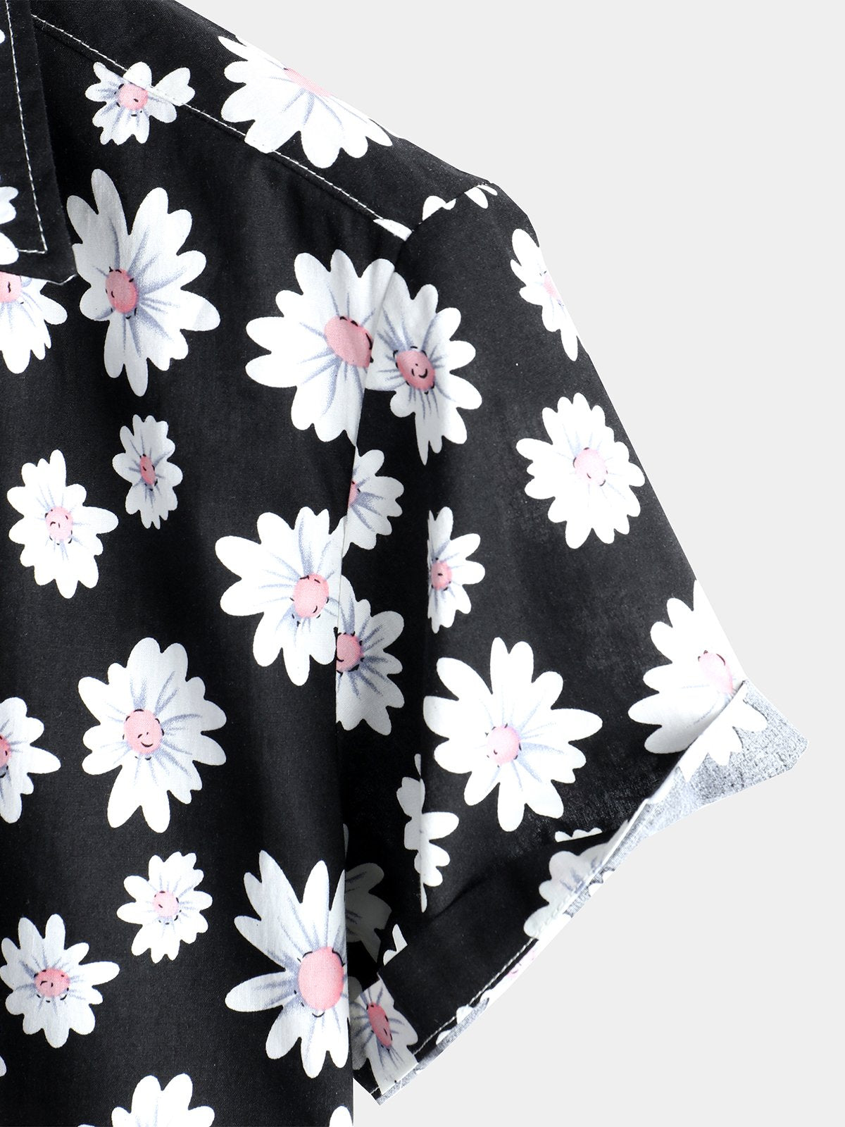 chemise d'homme en pur coton à imprimé style de vacances hawaïennes