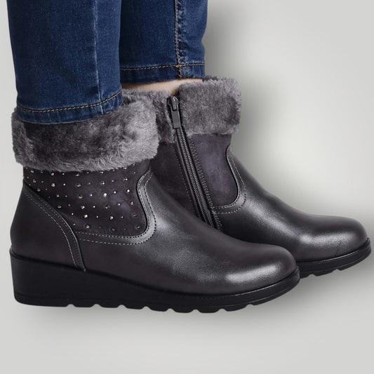 Dames Enkellaarzen met Pluche Voering