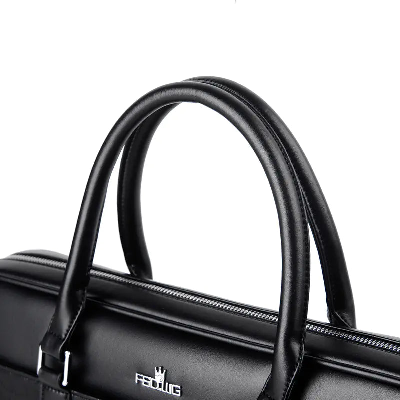 Men's Crocodile Leather Crossbody Business Briefcase