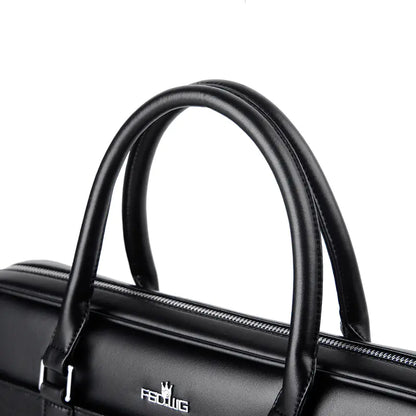 Men's Crocodile Leather Crossbody Business Briefcase