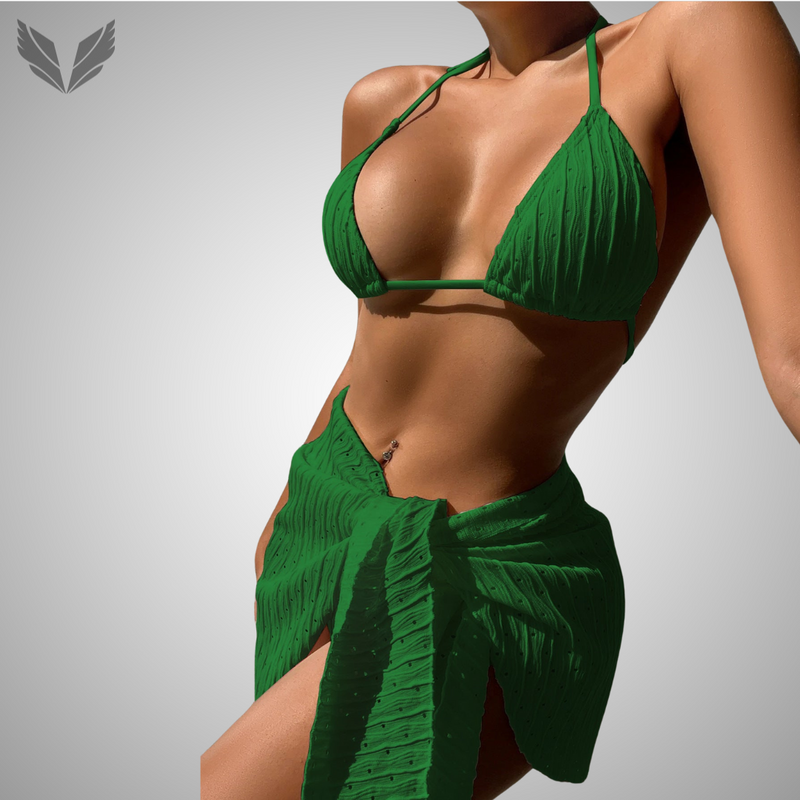 3pcs Sexy Swimsuit Set (Emerald)