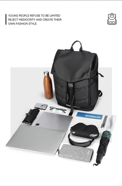 Mark ryden backpack for men's commuting backpack, leisure computer bag, large capacity travel trend, personalized backpack