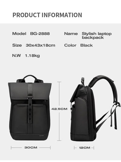 BANGE 15.6-inch laptop Men's business backpack waterproof multi compartment travel bag Black backpack suitable for men and women