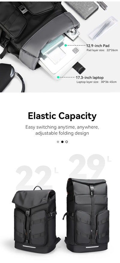 Mark ryden backpack for men's commuting backpack, leisure computer bag, large capacity travel trend, personalized backpack