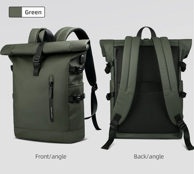 HK Expandable Travel Backpack Men Large Capacity Waterproof 15.6” Laptop Bag Hiking Rucksack Cycling Daypack Bag with USB Port