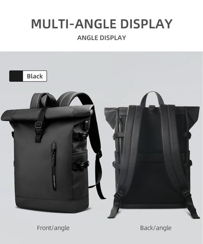 HK Expandable Travel Backpack Men Large Capacity Waterproof 15.6” Laptop Bag Hiking Rucksack Cycling Daypack Bag with USB Port