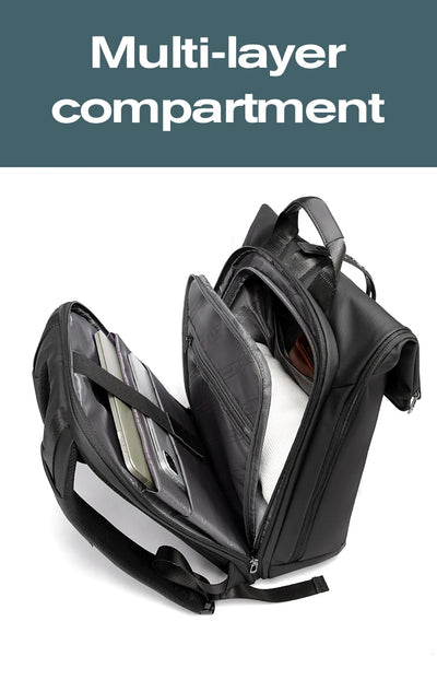 BANGE 15.6-inch laptop Men's business backpack waterproof multi compartment travel bag Black backpack suitable for men and women