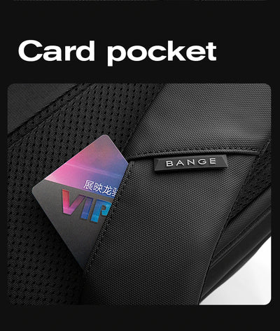 BANGE 15.6-inch laptop Men's business backpack waterproof multi compartment travel bag Black backpack suitable for men and women