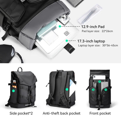 Mark ryden backpack for men's commuting backpack, leisure computer bag, large capacity travel trend, personalized backpack