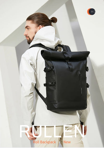 HK Expandable Travel Backpack Men Large Capacity Waterproof 15.6” Laptop Bag Hiking Rucksack Cycling Daypack Bag with USB Port