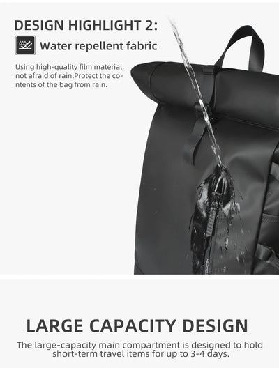 HK Expandable Travel Backpack Men Large Capacity Waterproof 15.6” Laptop Bag Hiking Rucksack Cycling Daypack Bag with USB Port