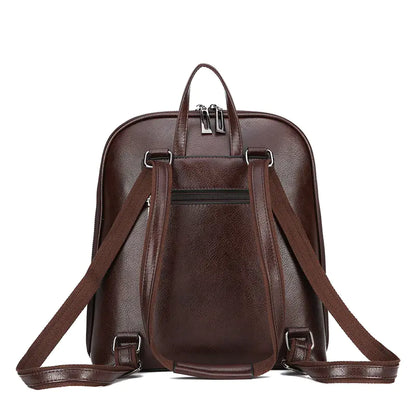 Casual Travel Leather Backpack for Women