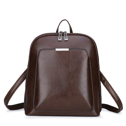 Casual Travel Leather Backpack for Women
