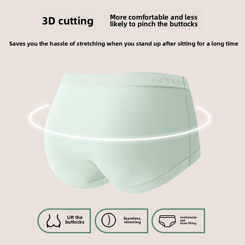 Natural Bamboo Fiber 10A Antibacterial Womens Mid Waist Underwear