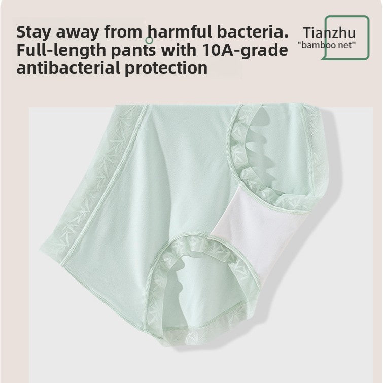Natural Bamboo Fiber 10A Antibacterial Womens Mid Waist Underwear