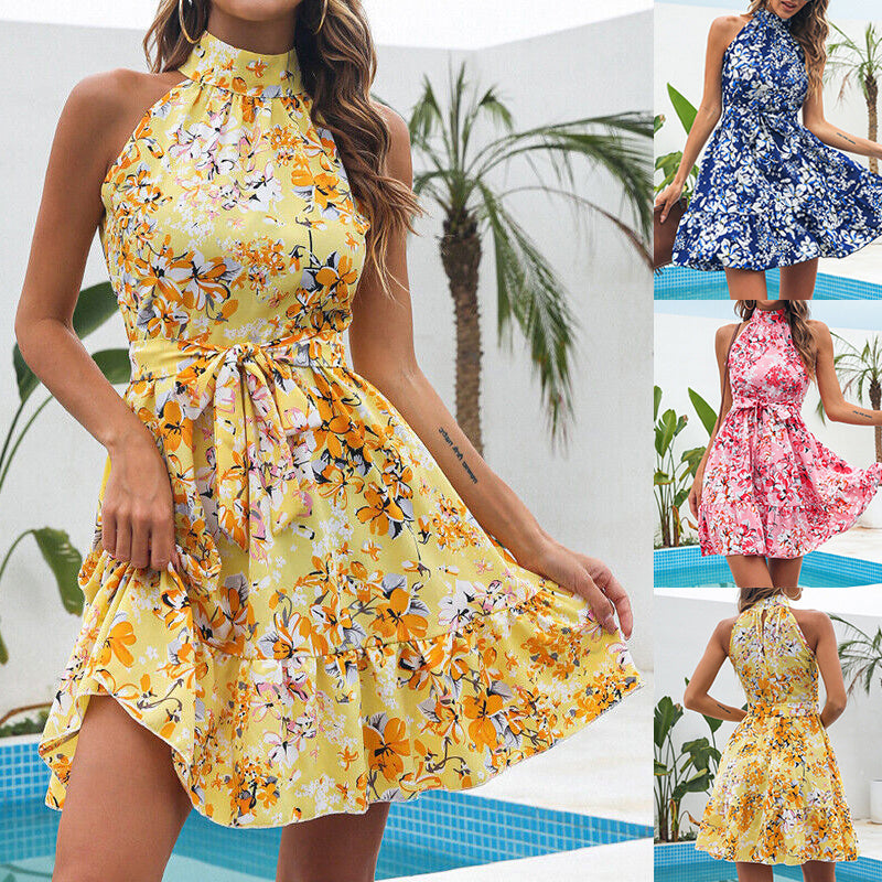 Elegante Zomerjurk met Bloemenprint en Ruffles voor Vrouwen