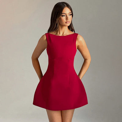 Verdano Slim-fitting Backless Dress met Hoge Taille voor Vrouwen