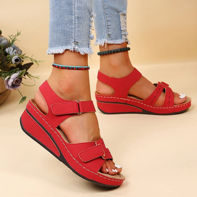 Dames Sandalen Zwart Maat 38 Leer Met Sleehak-4