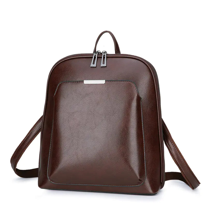 Casual Travel Leather Backpack for Women